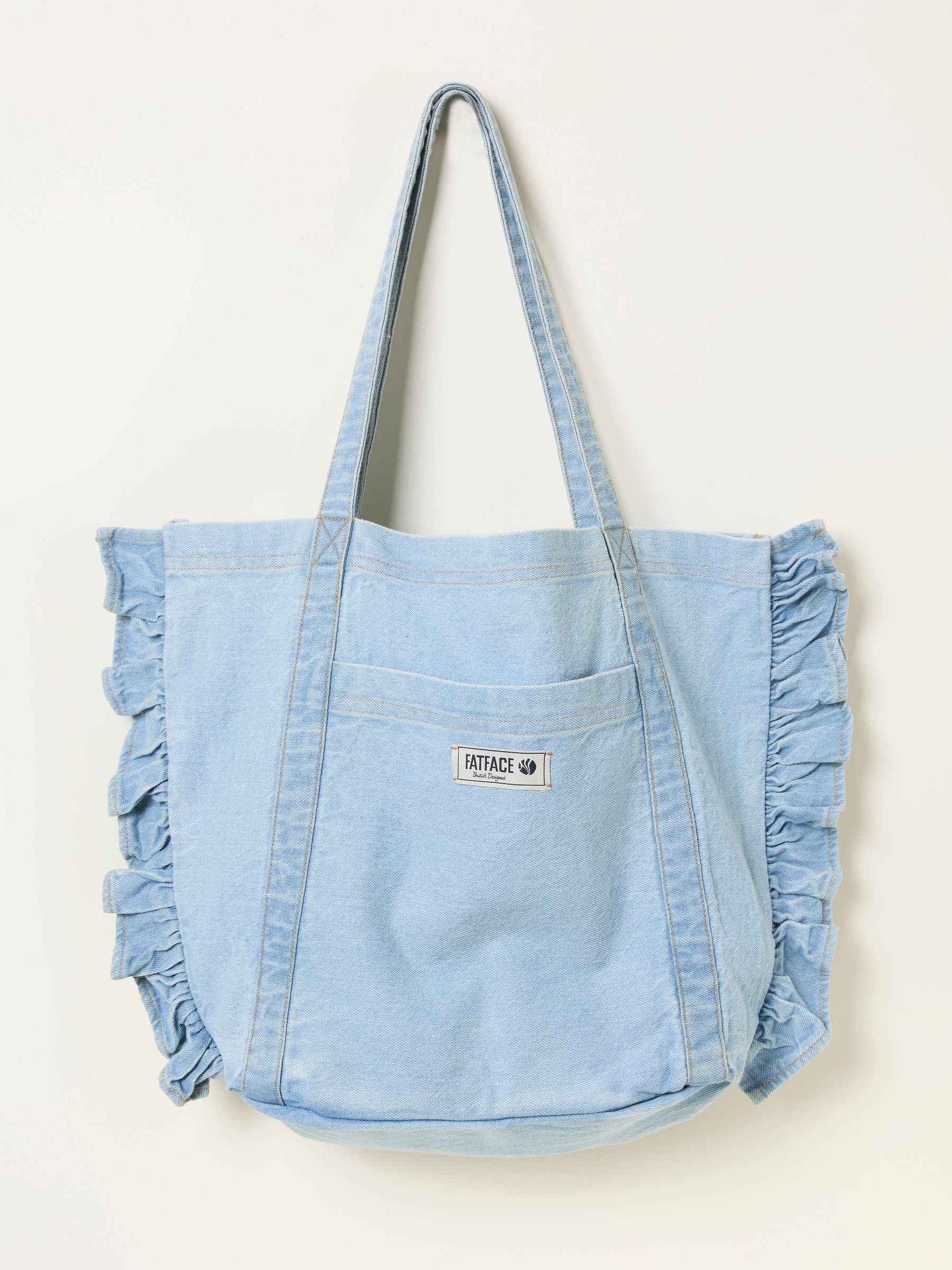 FatFace denim frill tote bag, imported from the UK