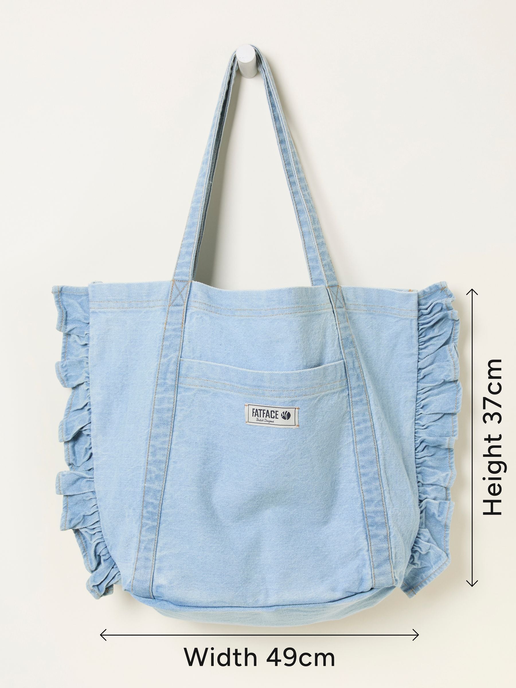 FatFace denim frill tote bag, imported from the UK