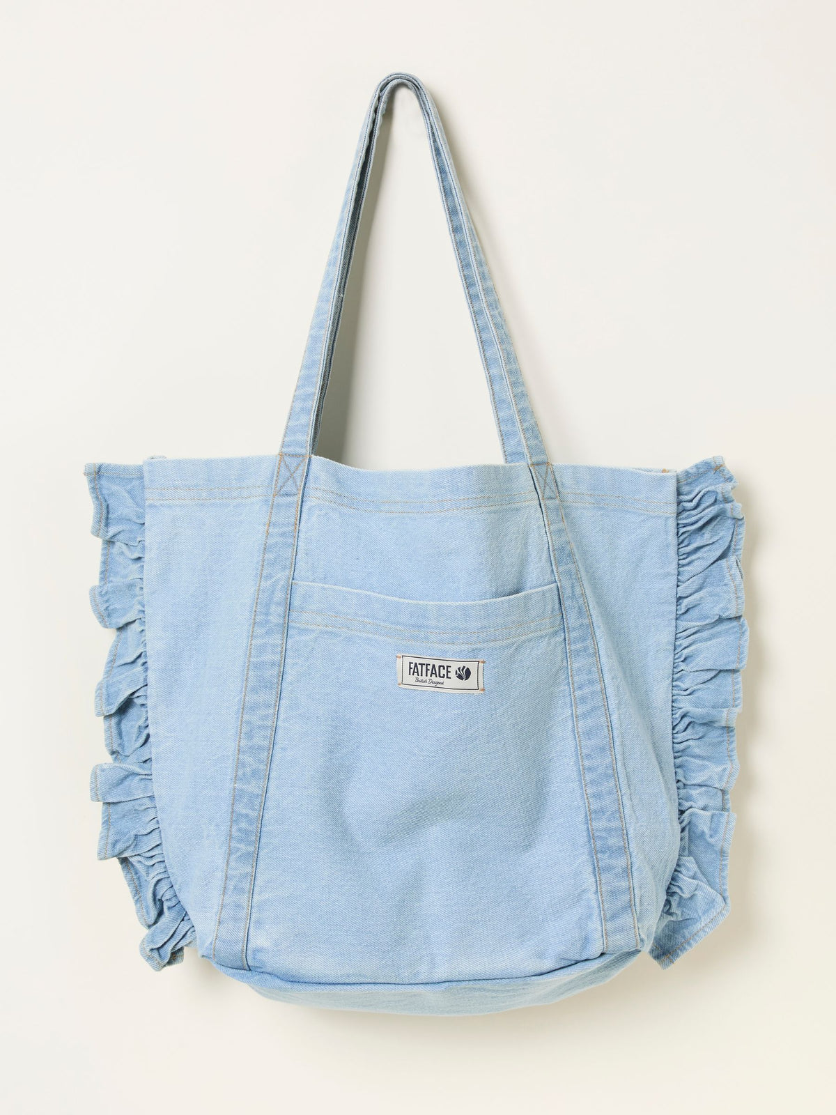 FatFace denim frill tote bag, imported from the UK