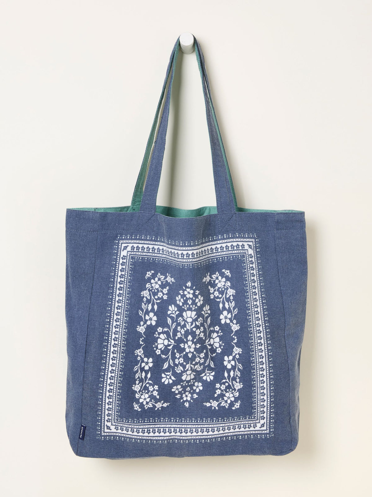 FatFace navy bandana reversible tote bag (British brand)