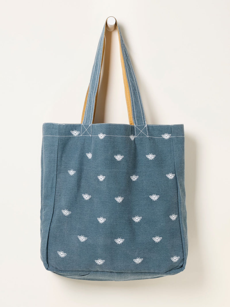 FatFace reversible tote bag bee floral cotton, UK version