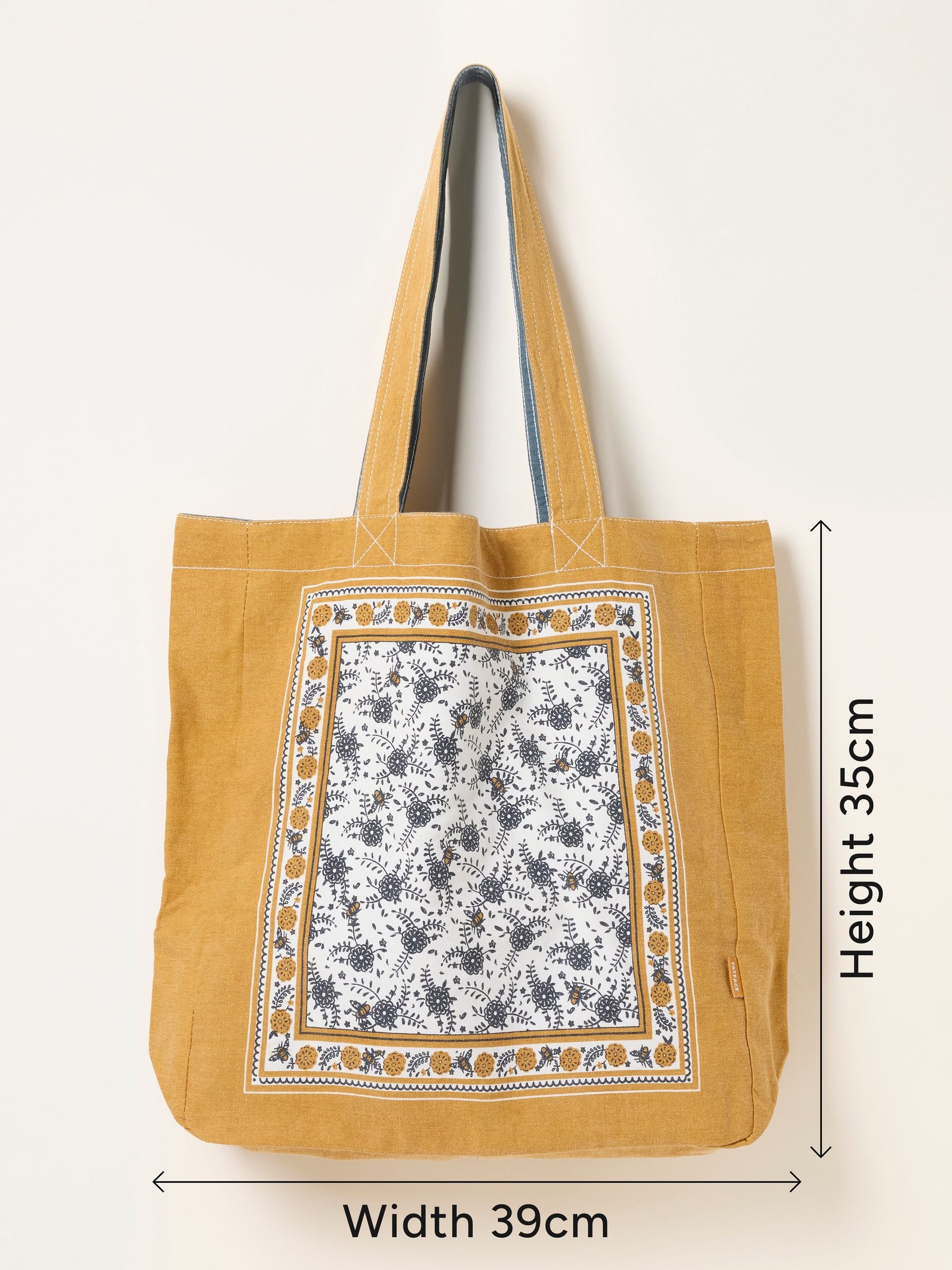 FatFace reversible tote bag bee floral cotton, UK version