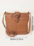 FatFace leather bucket bag tan brown - British product