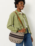 FatFace Evalie Black Woven Crossbody Bag