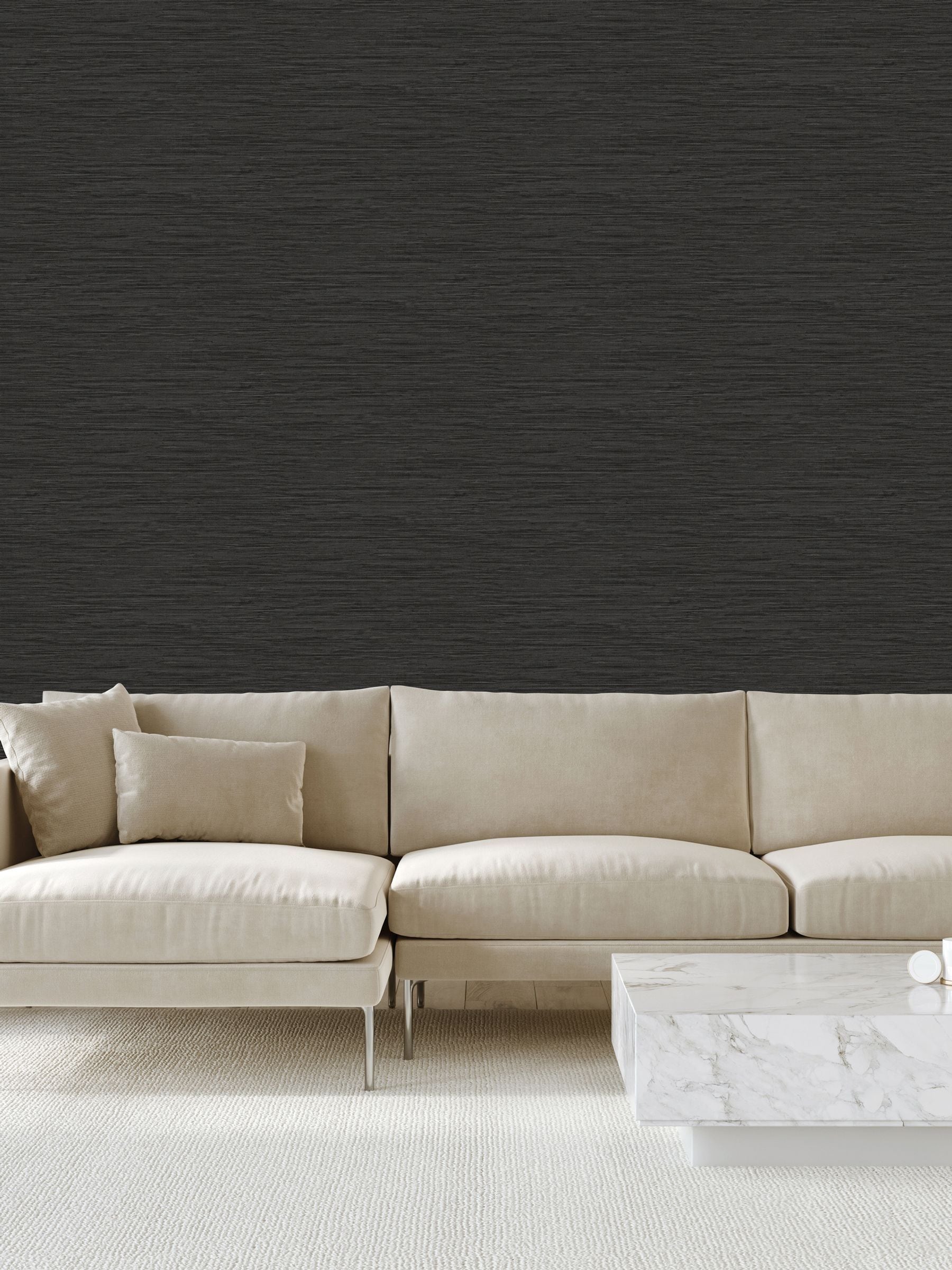 Style Sisters Black Grasscloth 10M Wallpaper