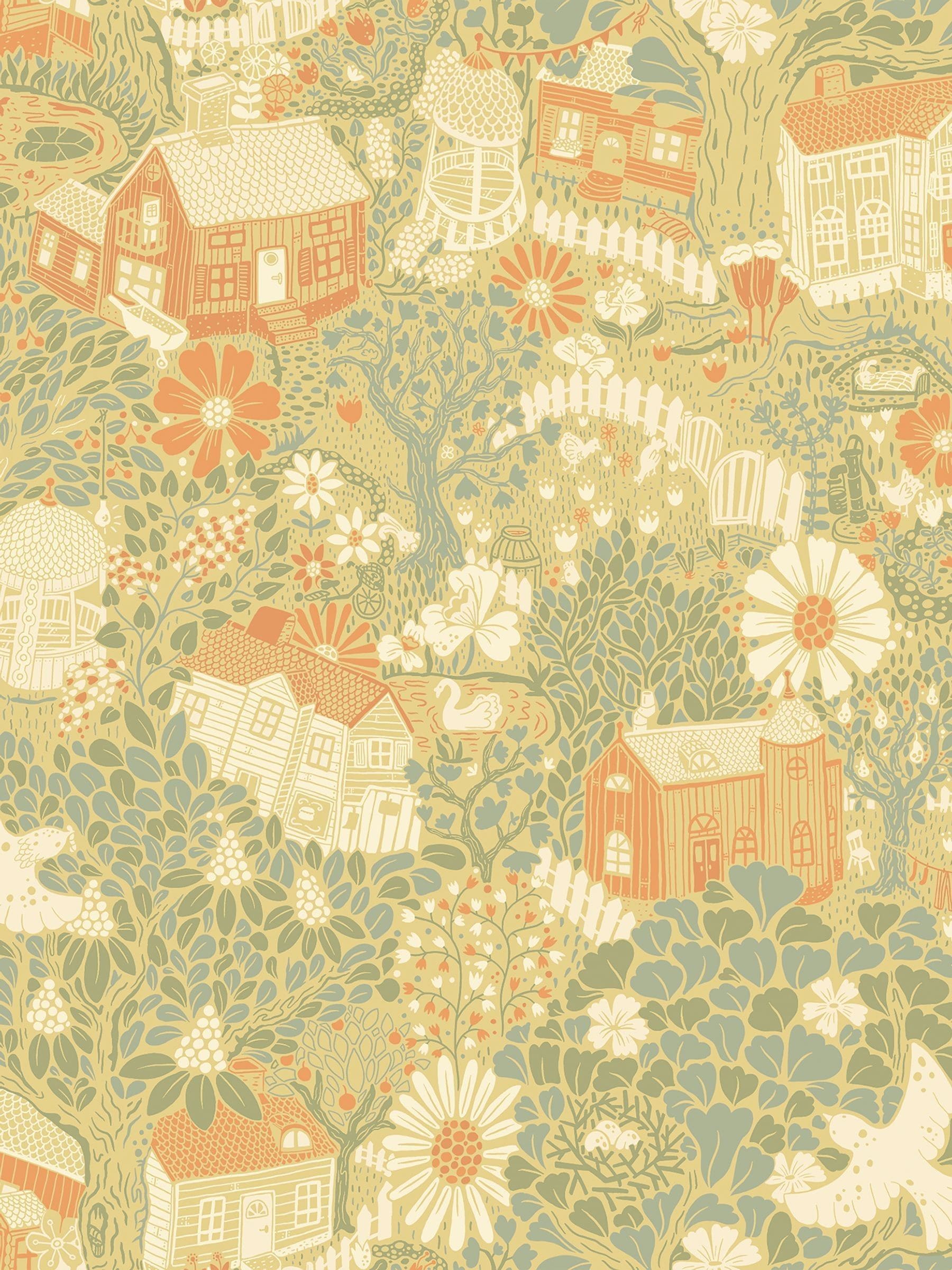 Galerie Yellow Sommarang 2 Woodland wallpaper 10m, imported from the UK