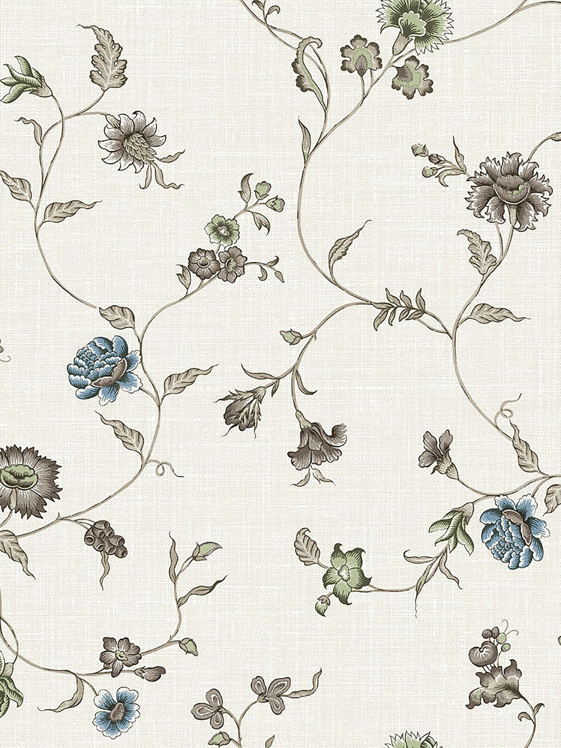 Galerie silver grey French country floral print wallpaper 10m, imported from the UK