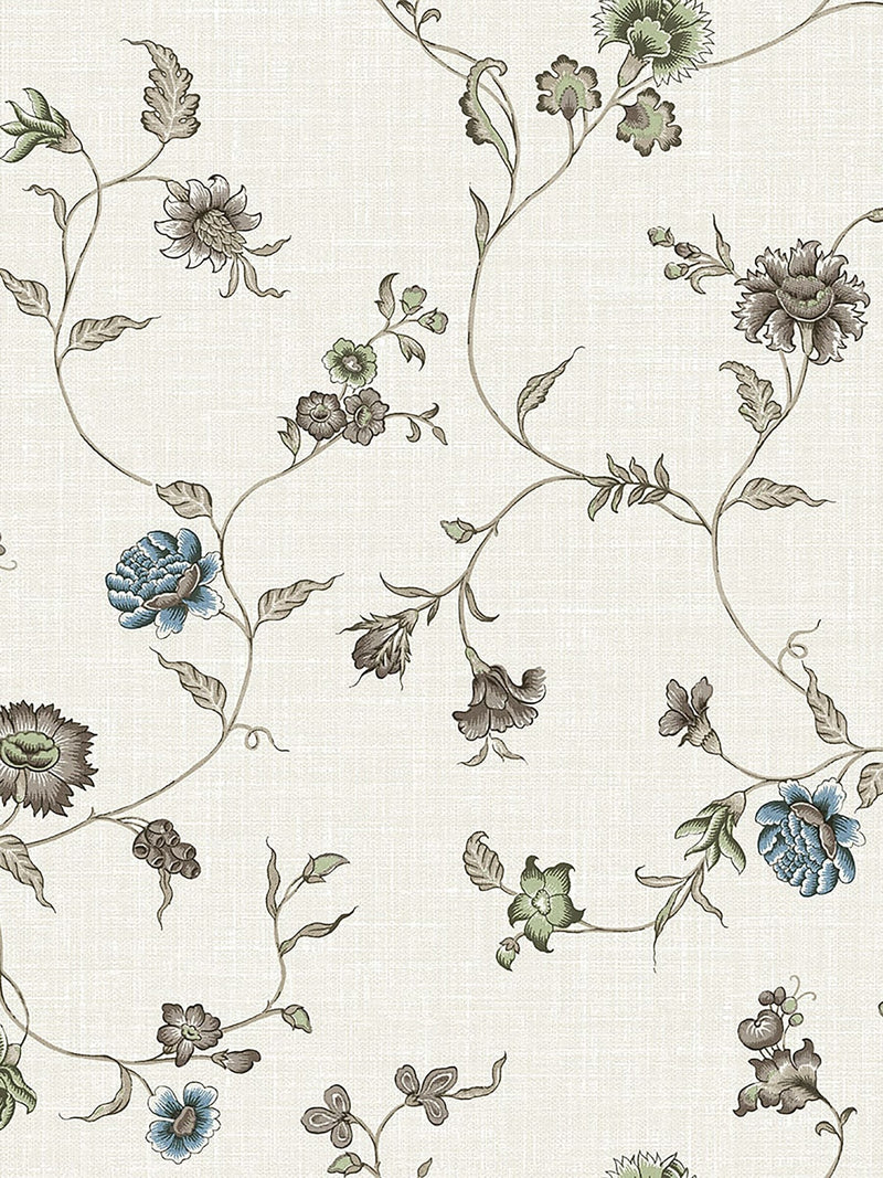 Galerie silver grey French country floral print wallpaper 10m, imported from the UK