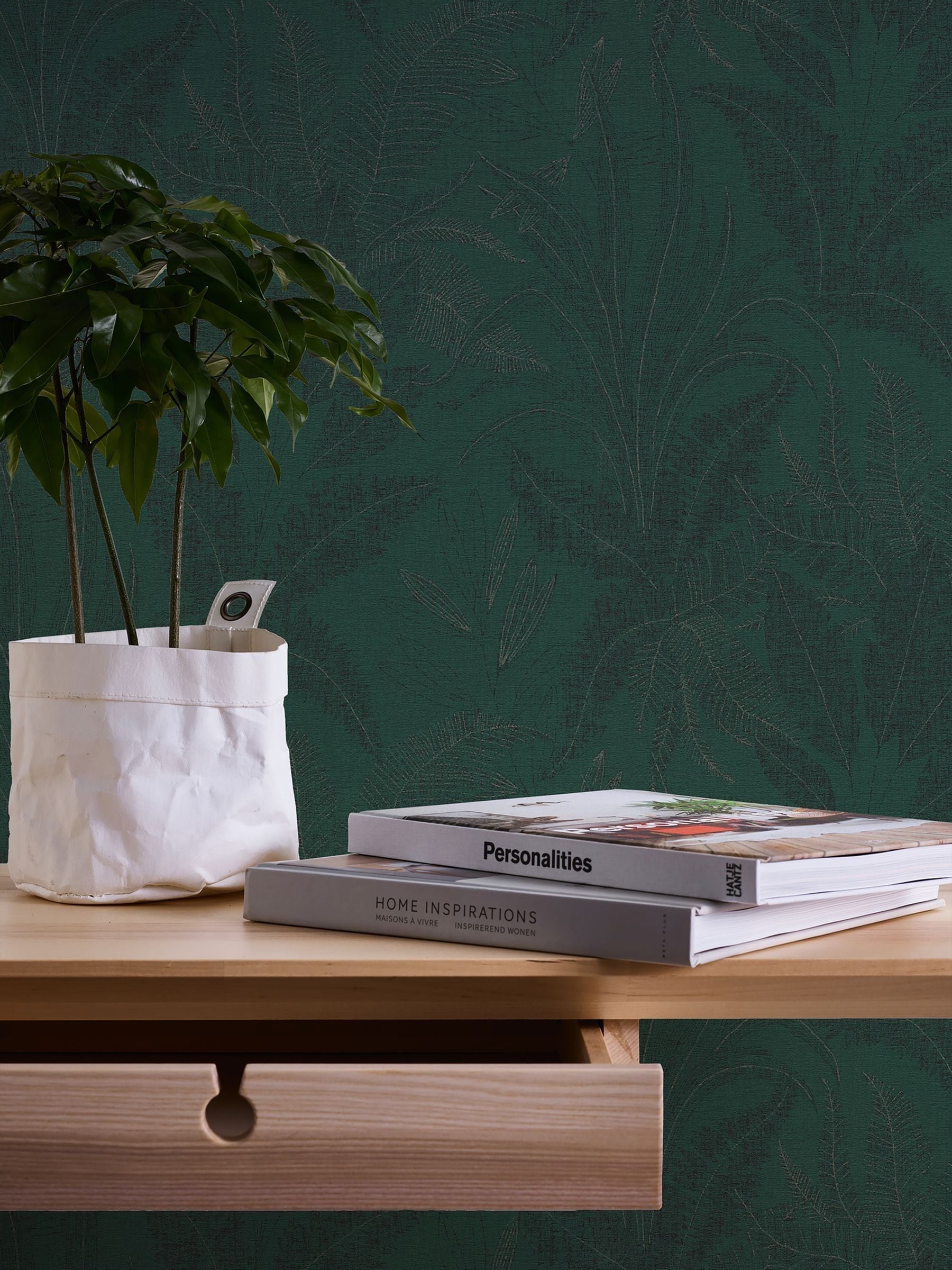Galerie Green Welcome Home Tree Leaf wallpaper 10m - British product