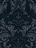 Laurence Llewelyn-Bowen Damask Sauvage flock wallpaper roll (British brand)