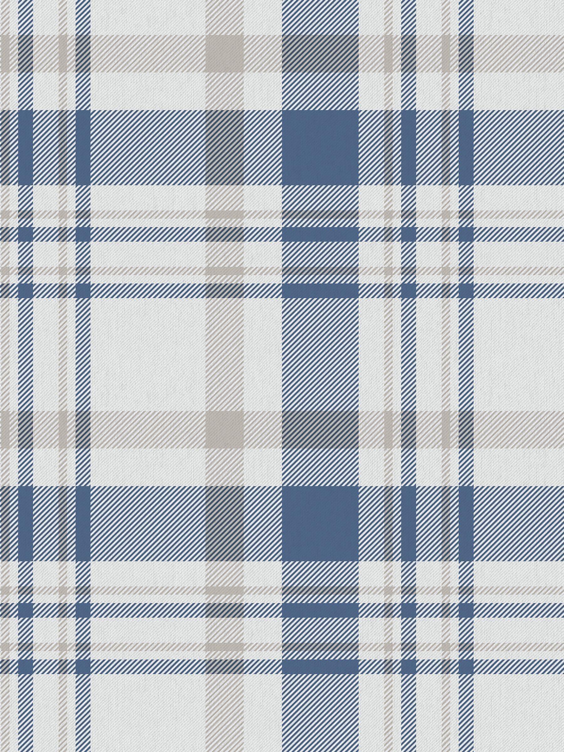 Galerie wallpaper Blue Spring Blossom Plaid 10m, imported from the UK