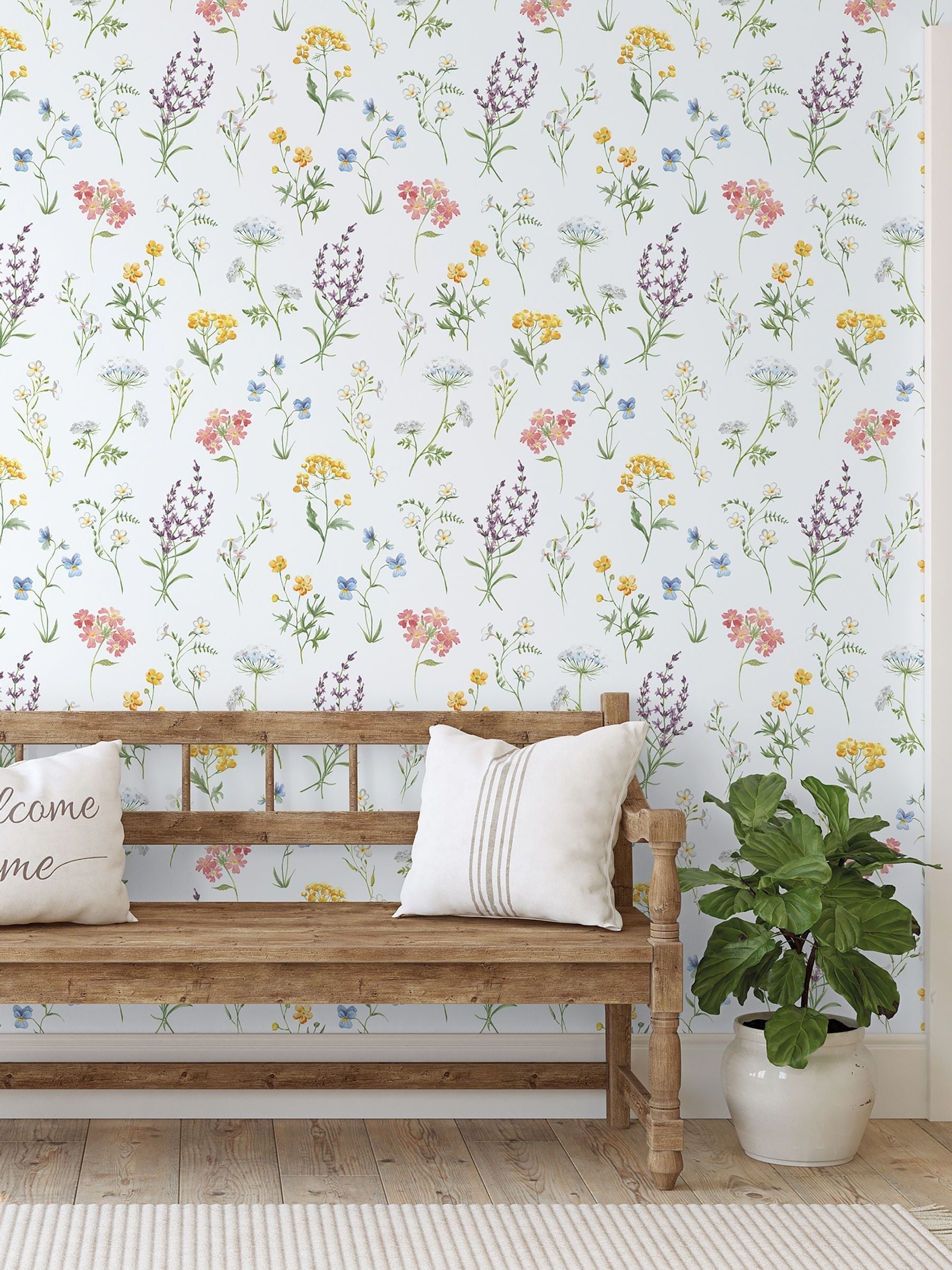 Galerie Silver Grey Spring Blossom Botanical Wallpaper 10m x 53cm