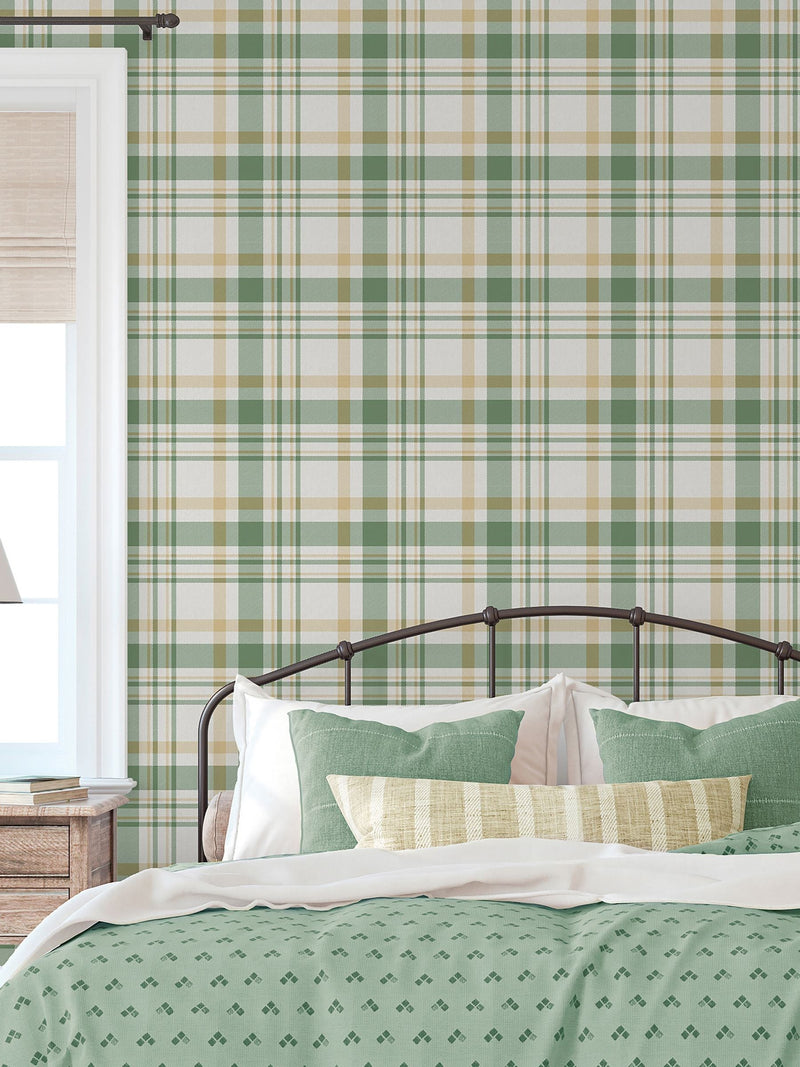 Galerie Red Spring Blossom Plaid Wallpaper 10M x 53cm