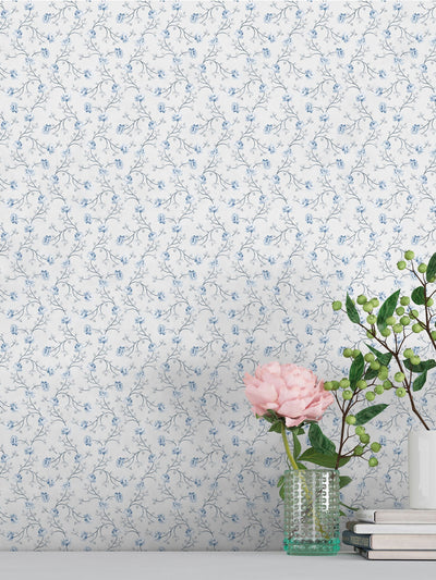 Next Galerie Blue Spring Blossom Floral Print 10M Wallpaper- Buy online at McGrocer
