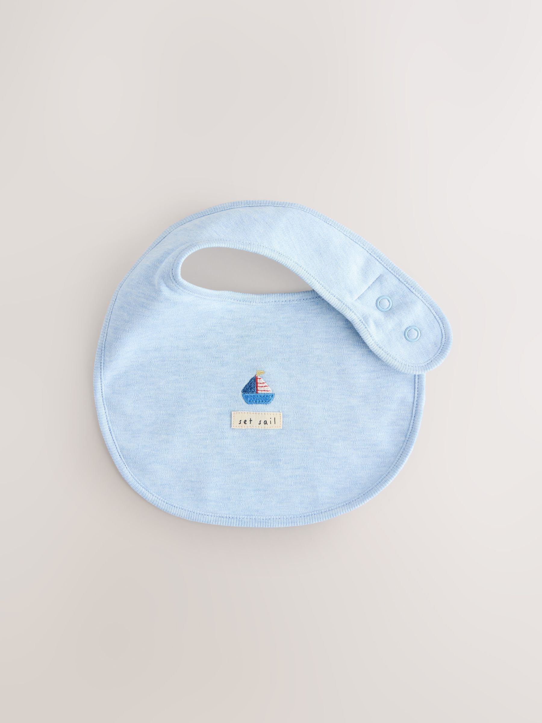 Blue Nautical baby hat and bib set 0-18mths - British product
