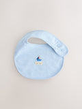 Blue Nautical baby hat and bib set 0-18mths - British product