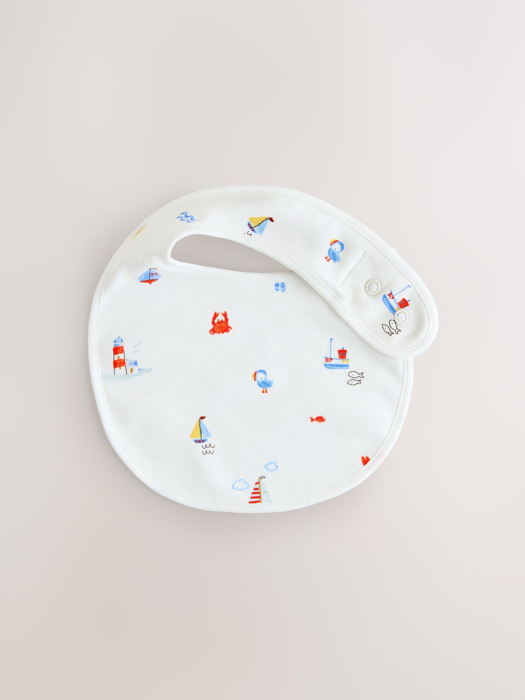 Blue Nautical baby hat and bib set 0-18mths - British product