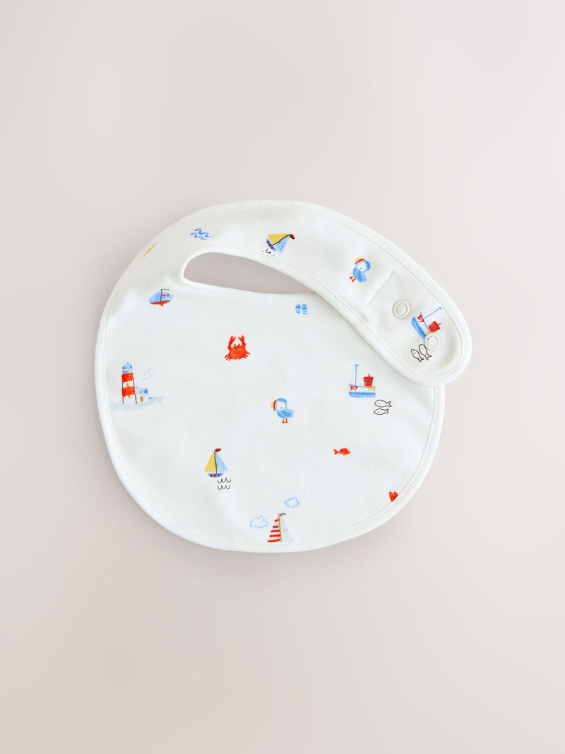 Blue Nautical baby hat and bib set 0-18mths - British product