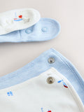 Blue Nautical baby hat and bib set 0-18mths - British product