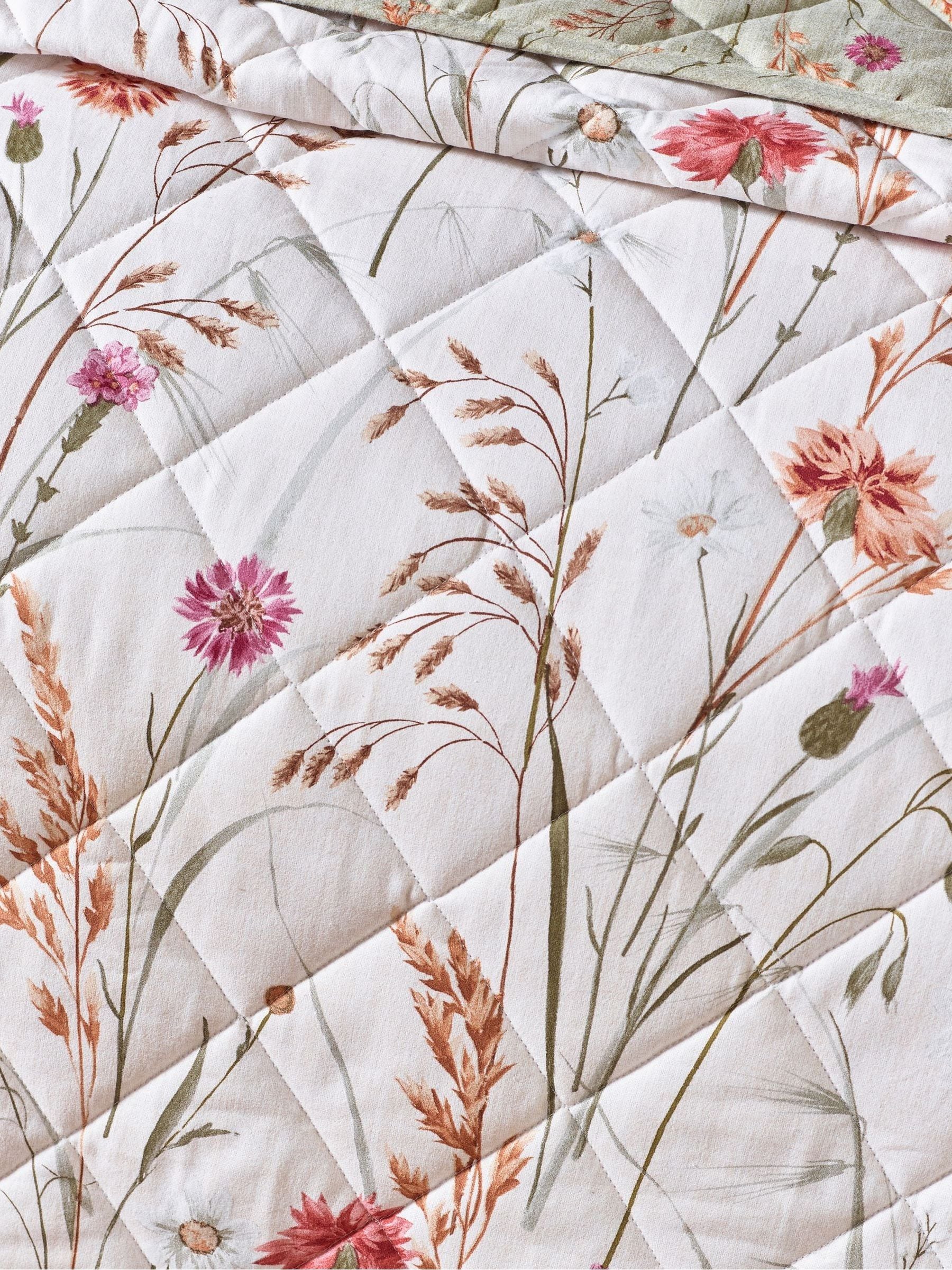 Catherine Lansfield brushed cotton bedspread floral print, imported from the UK