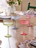Nina Campbell multi embossed swirl cocktail glasses (British brand)
