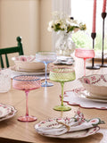 Nina Campbell multi embossed swirl cocktail glasses (British brand)