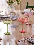 Nina Campbell multi embossed swirl cocktail glasses (British brand)
