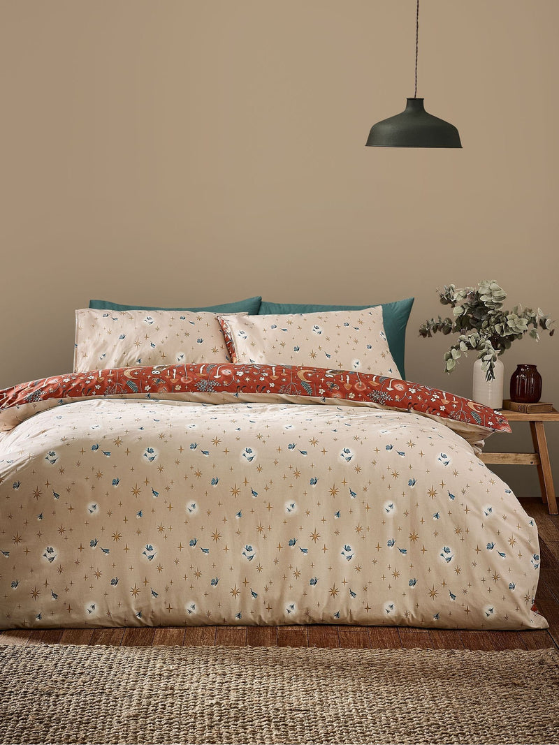 Catherine Lansfield Burnt Orange Enchanted Twilight Animal Duvet Cover Set