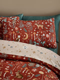 Catherine Lansfield Burnt Orange Enchanted Twilight Animal Duvet Cover Set