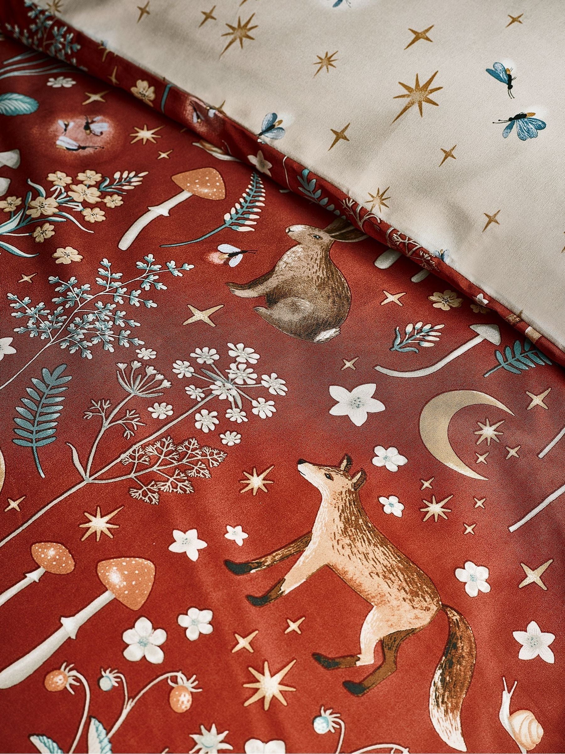 Catherine Lansfield burnt orange enchanted twilight animal duvet cover set - British product