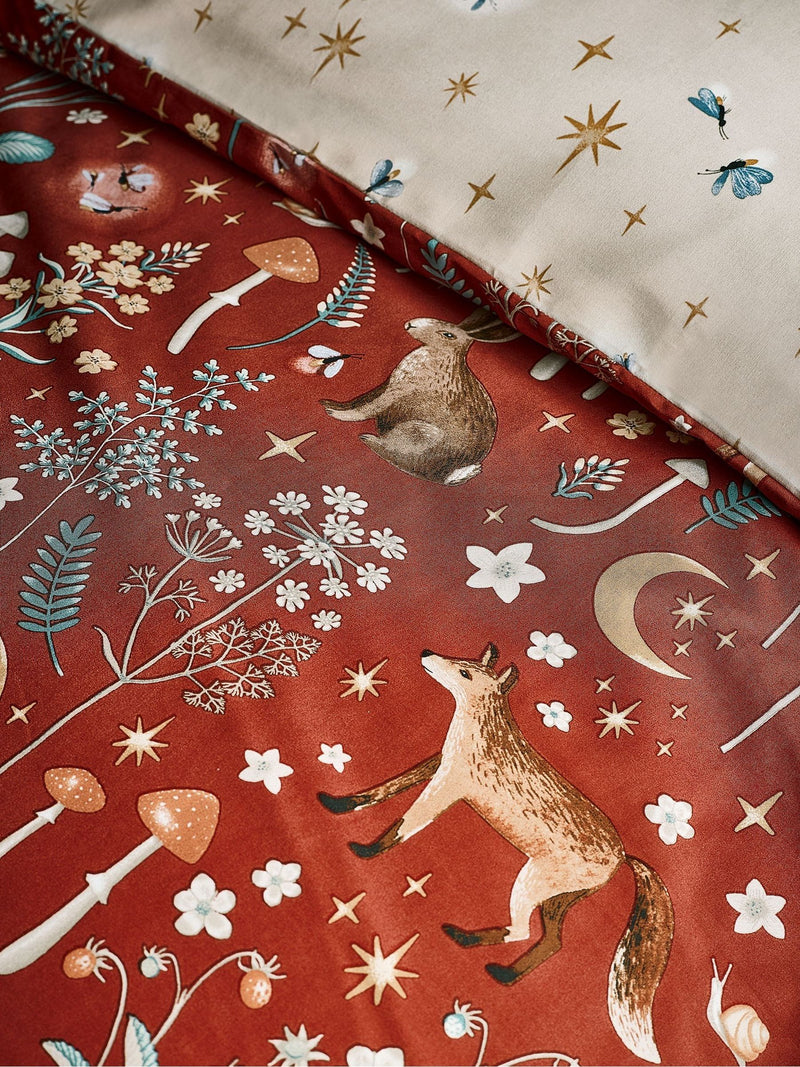 Catherine Lansfield Burnt Orange Enchanted Twilight Animal Duvet Cover Set