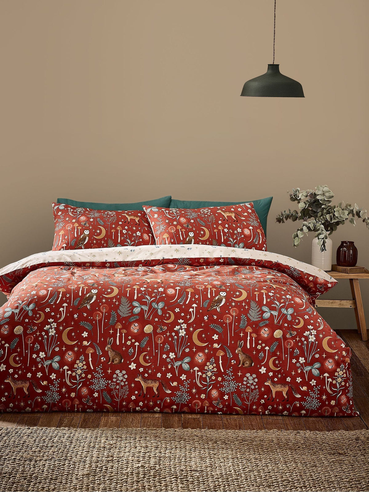 Catherine Lansfield burnt orange enchanted twilight animal duvet cover set - British product