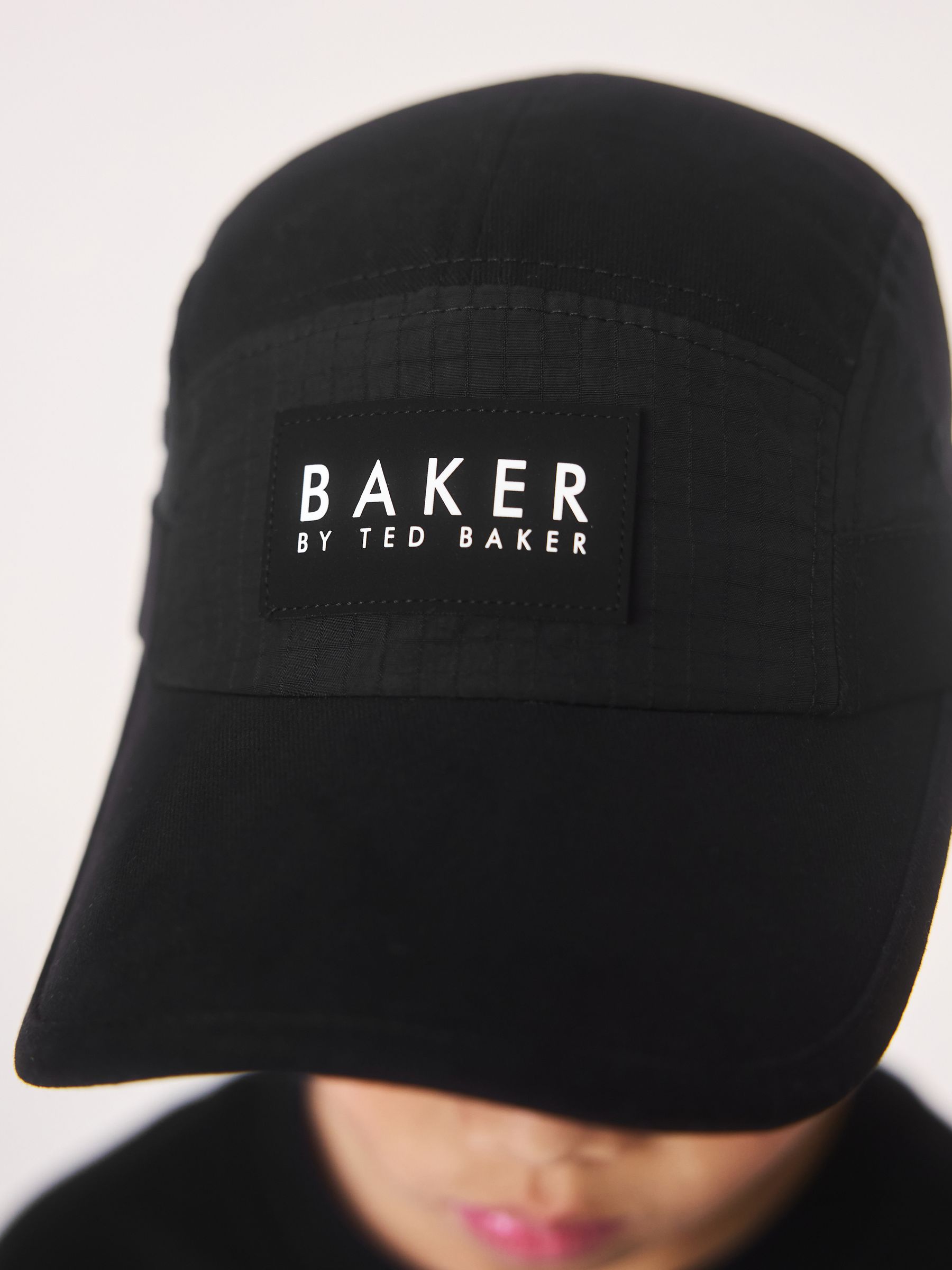 Baker by Ted Baker black baseball cap with neoprene logo - British product