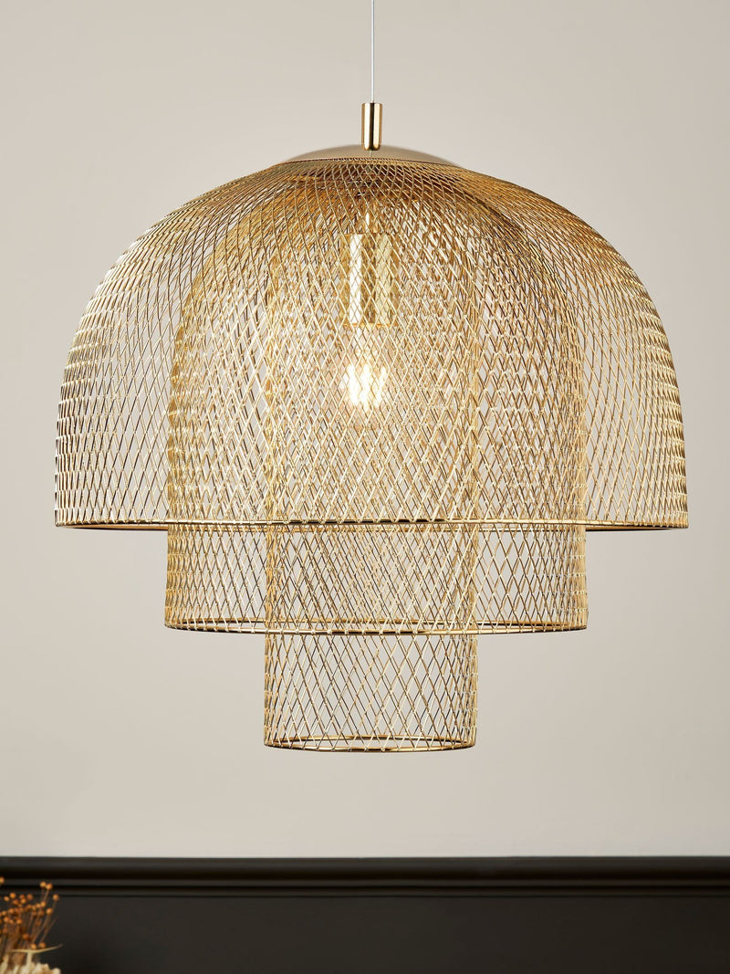 BHS Gold Georgia Mesh Pendant Light (British brand)
