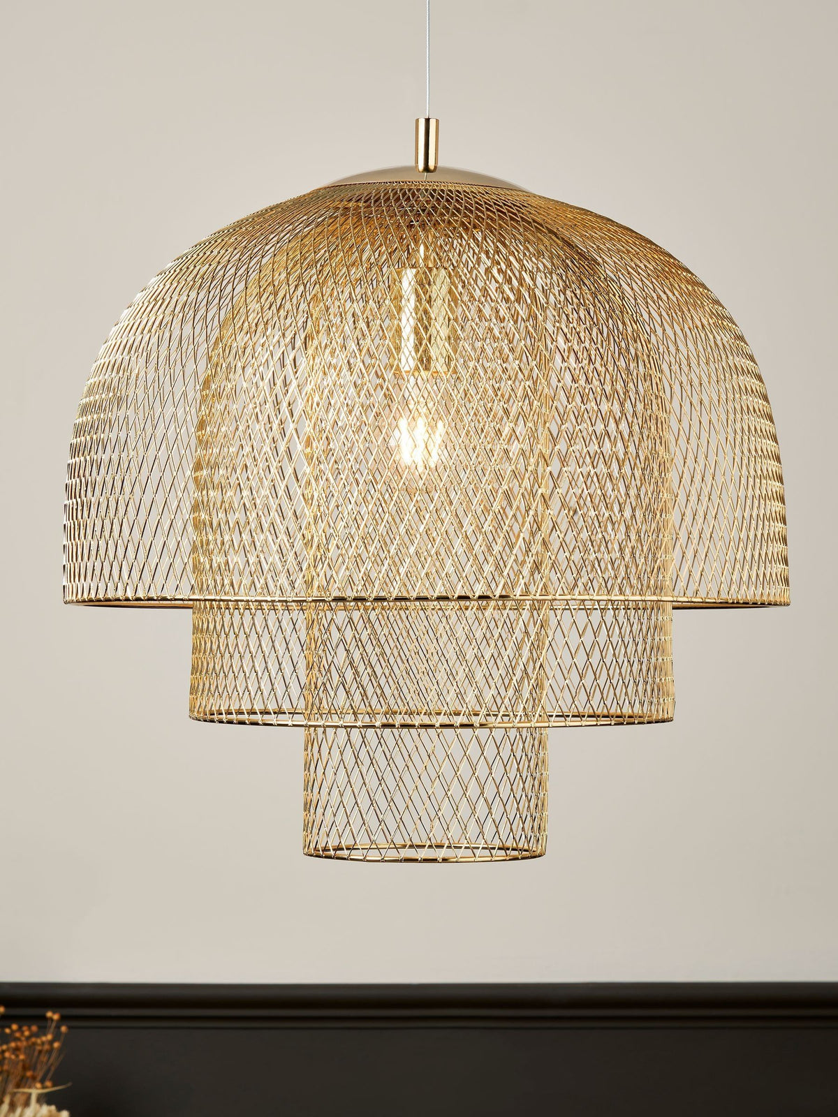 BHS Gold Georgia Mesh Pendant Light (British brand)