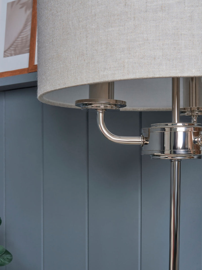 BHS Henry 3-light table lamp polished nickel grey - British product