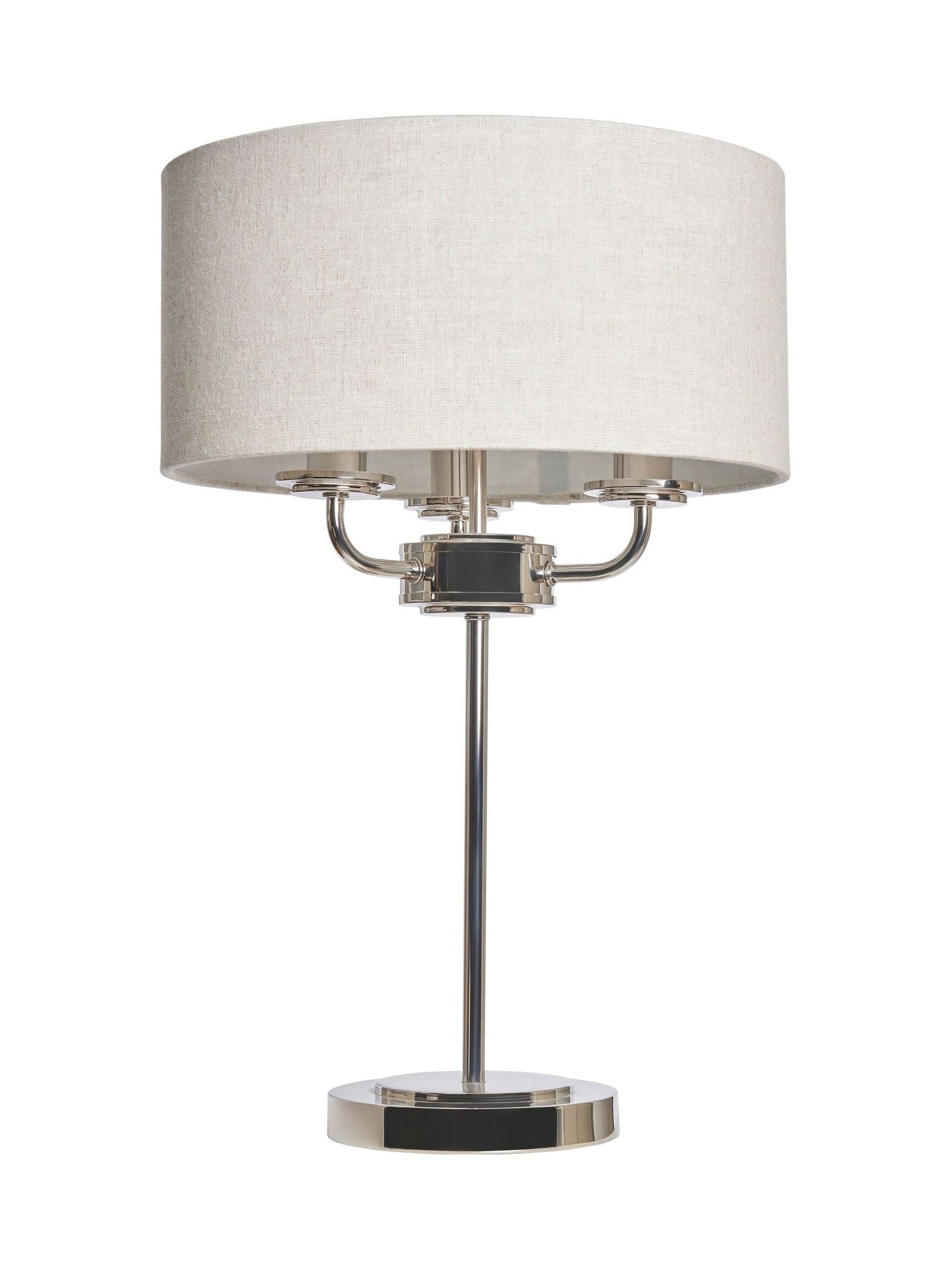 BHS Henry 3-light table lamp polished nickel grey - British product