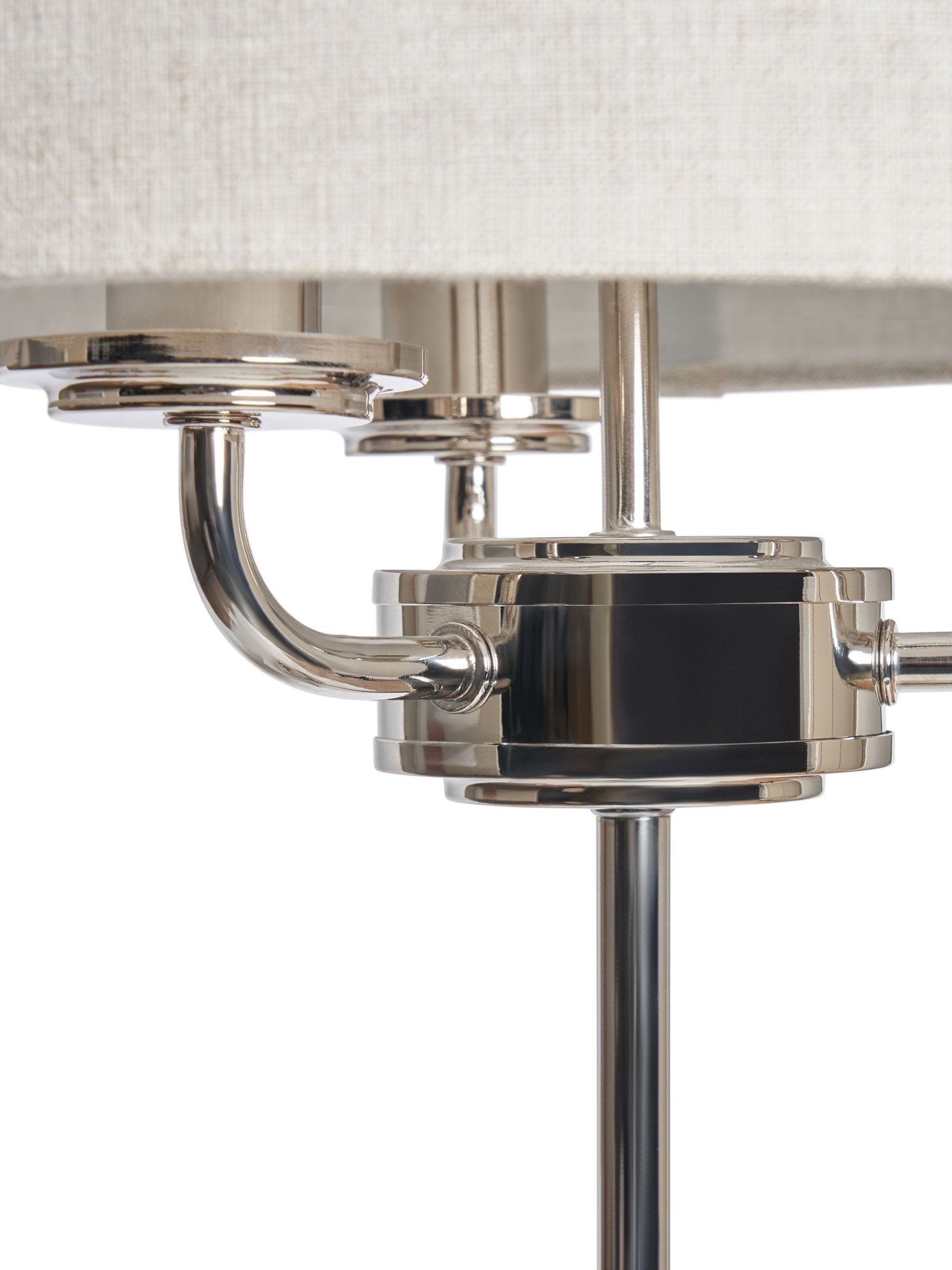 BHS Henry 3-light table lamp polished nickel grey - British product