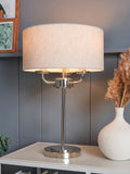 BHS Henry 3-light table lamp polished nickel grey - British product