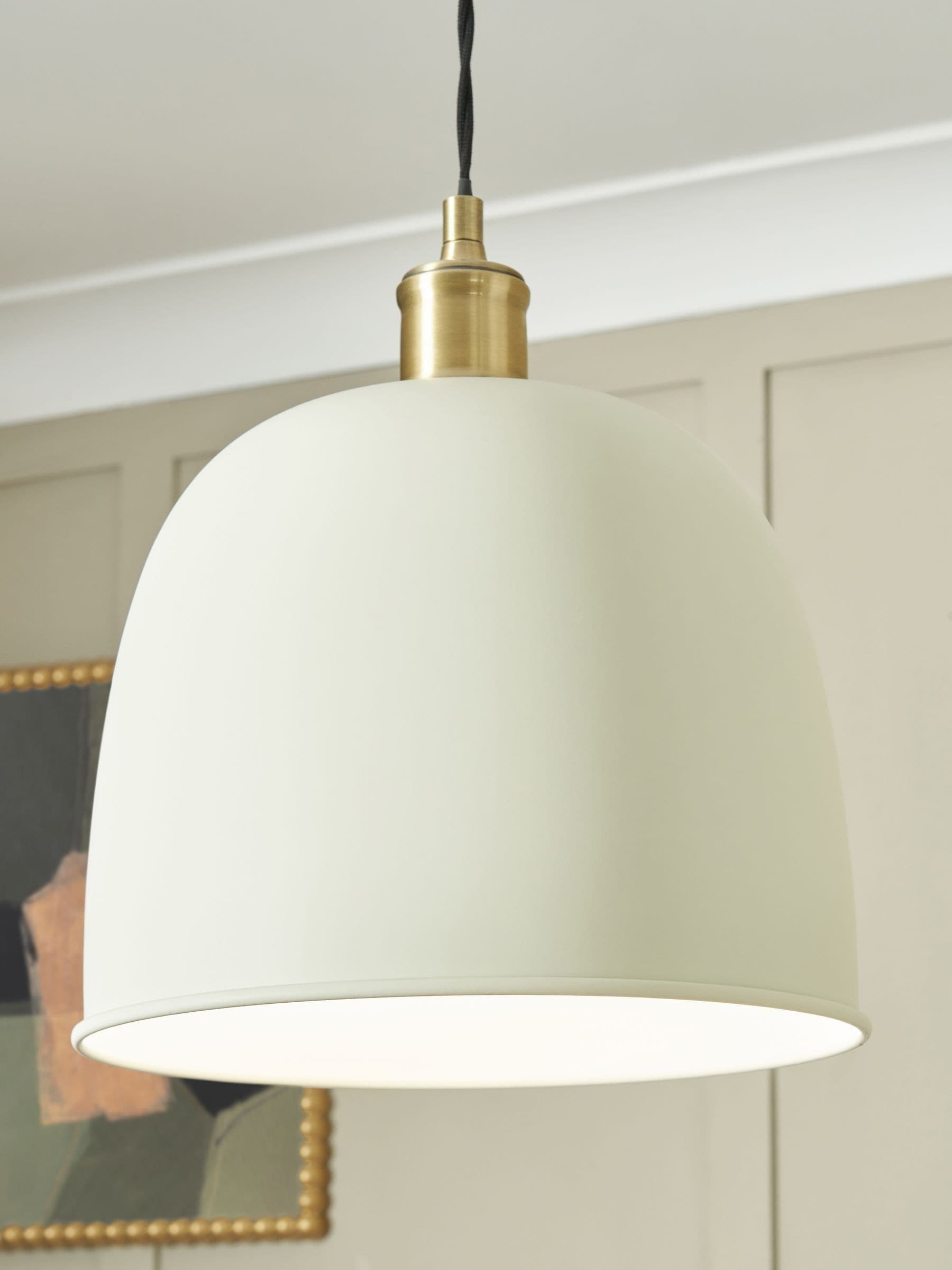 BHS Dale Galley ceiling pendant satin ivory ant brass - British product