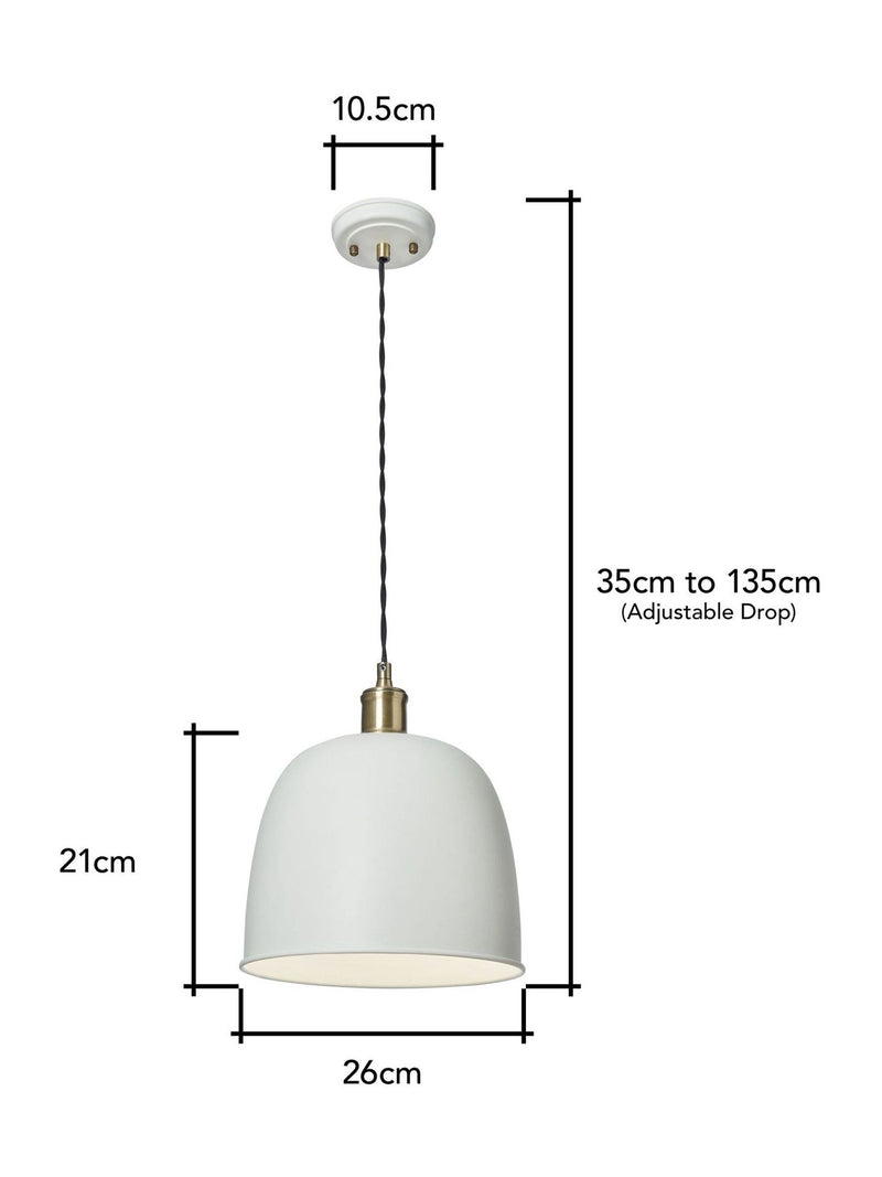 BHS Dale Galley ceiling pendant satin ivory ant brass - British product