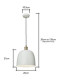 BHS Dale Galley ceiling pendant satin ivory ant brass - British product