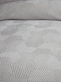 Serene Grey Embossed Geo Textured Duvet Cover Set (British brand)