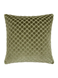 Soiree green velvet spot cushion 43cm, imported from the UK