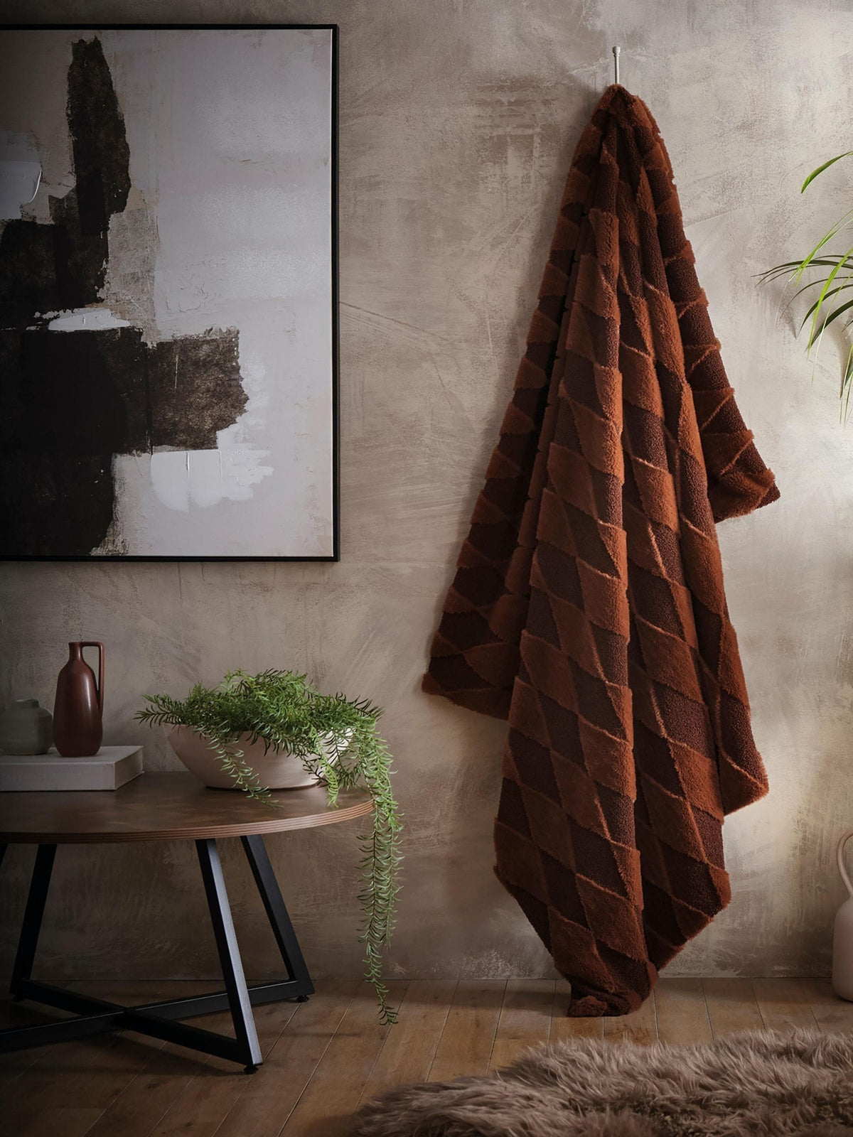 Appletree Cosy Diamond Throw 150x200cm, imported from the UK
