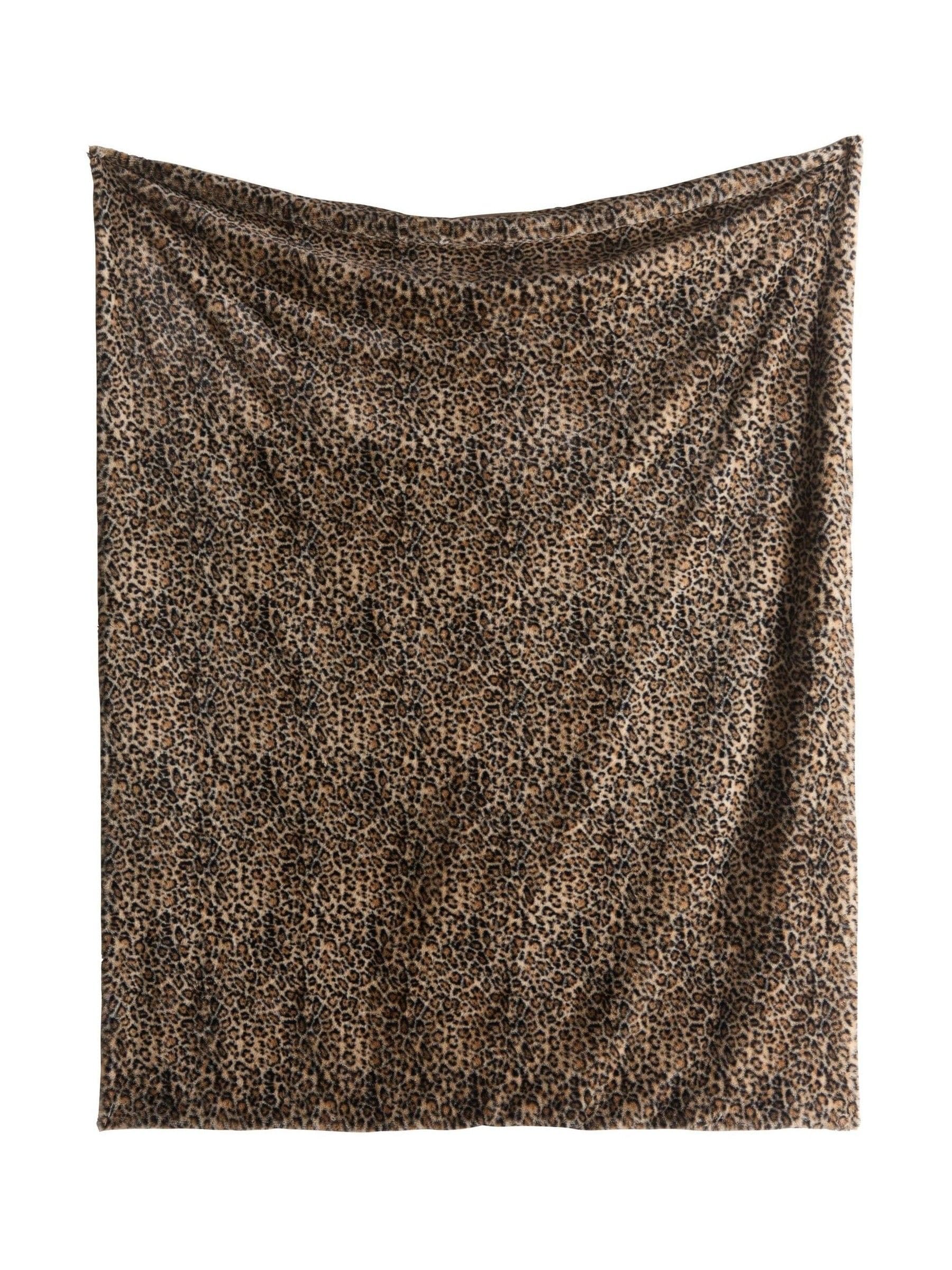 Fusion leopard print fleece throw 150x200cm, UK version