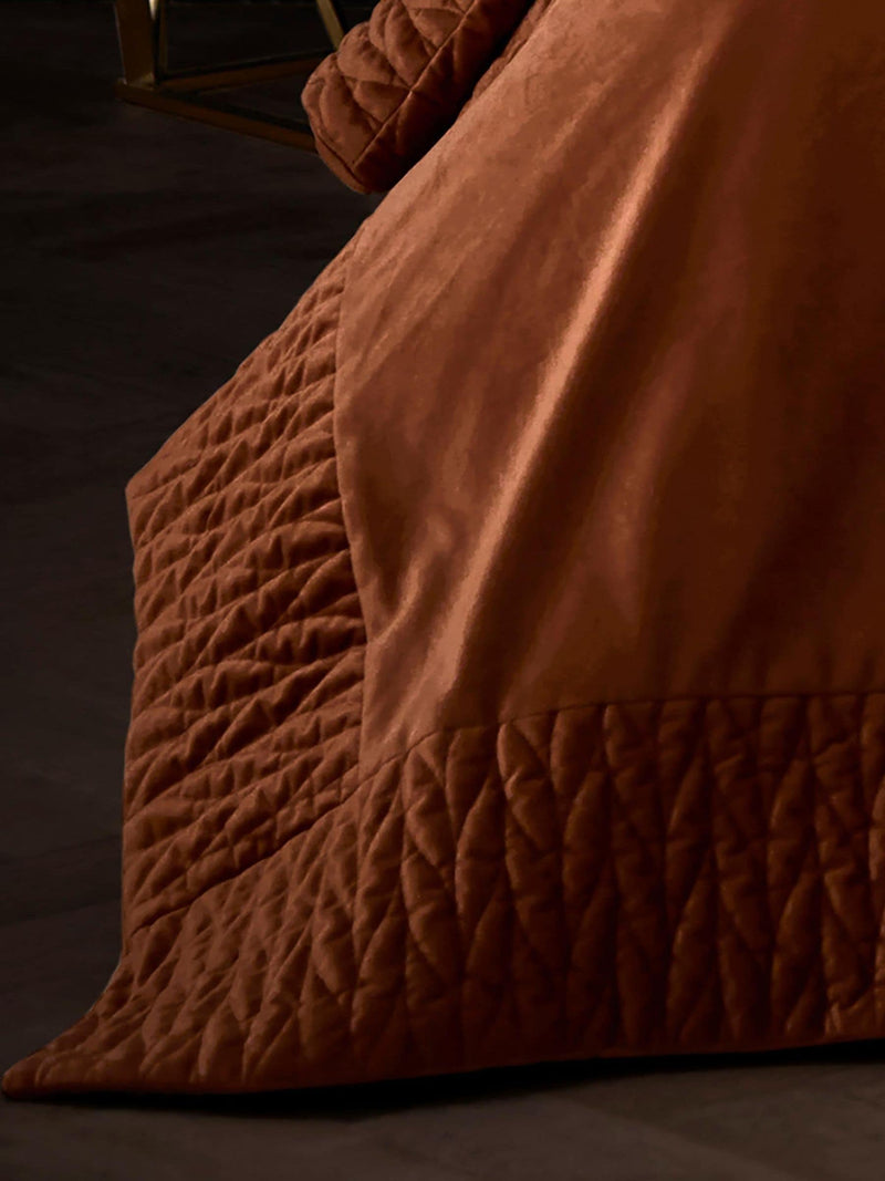 Laurence Llewelyn-Bowen Spice Siena velvet bedspread (British brand)