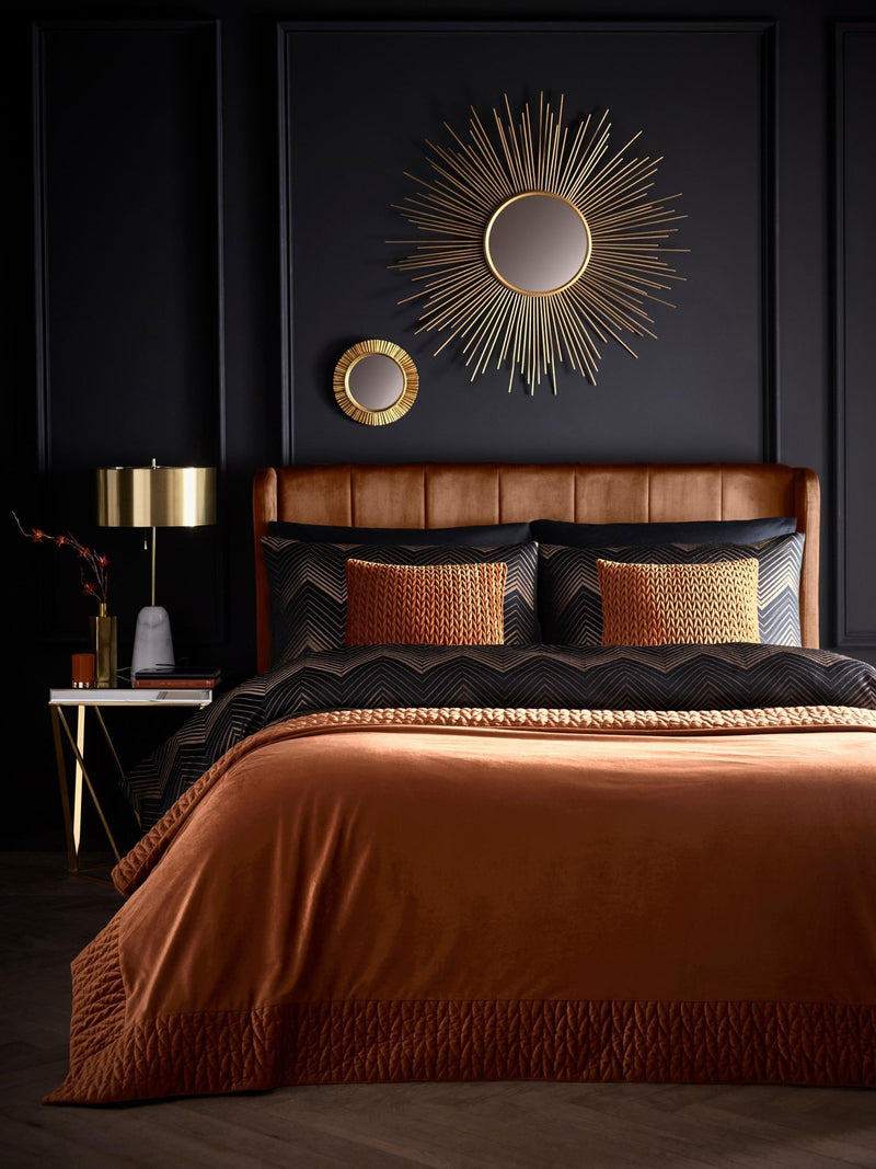 Laurence Llewelyn-Bowen Spice Siena velvet bedspread (British brand)
