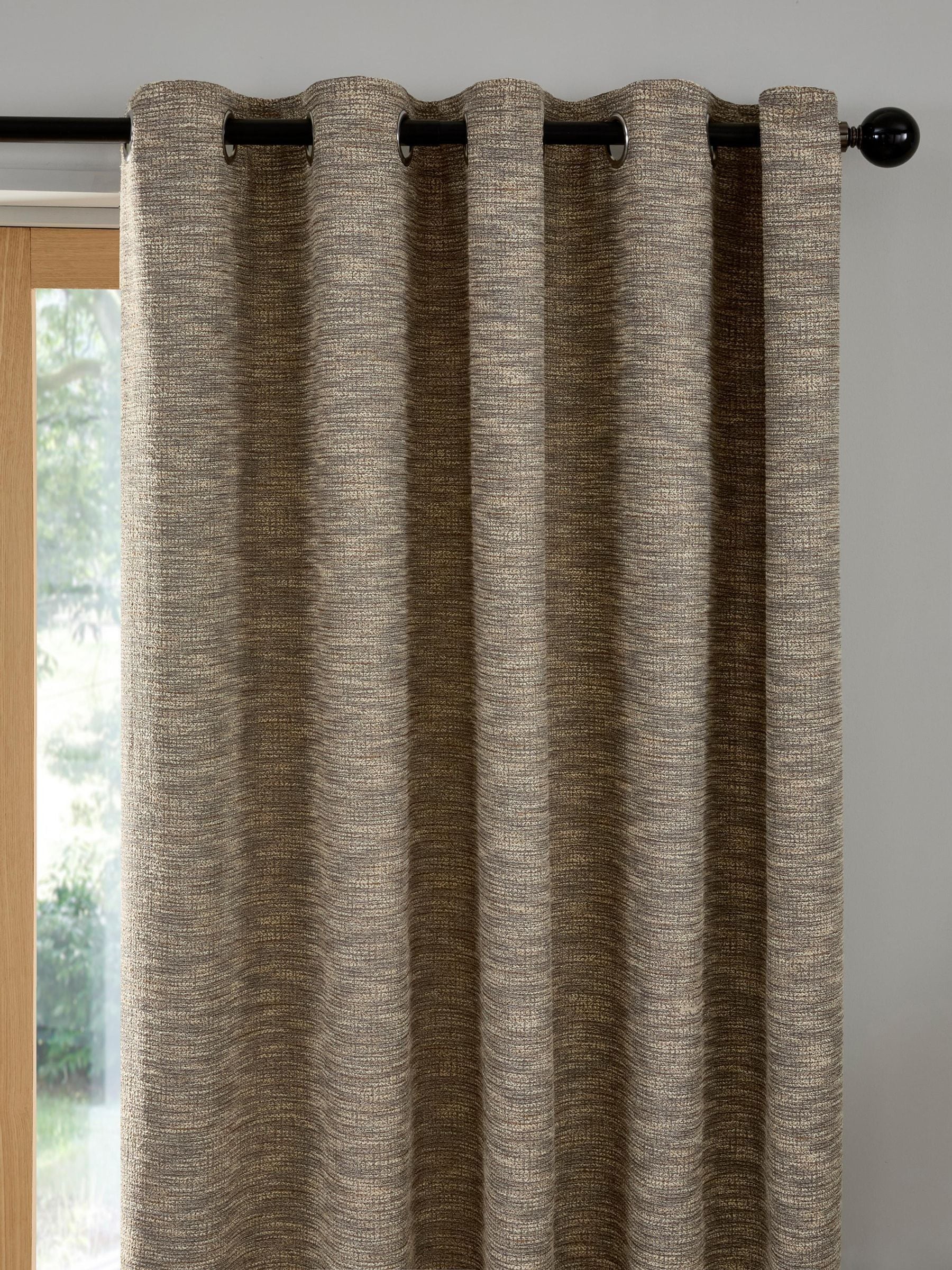 Curtina Natural Talon Jacquard Pair of Eyelet Curtains