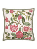 Appletree Green embroidered floral cushion 43cm (British brand)